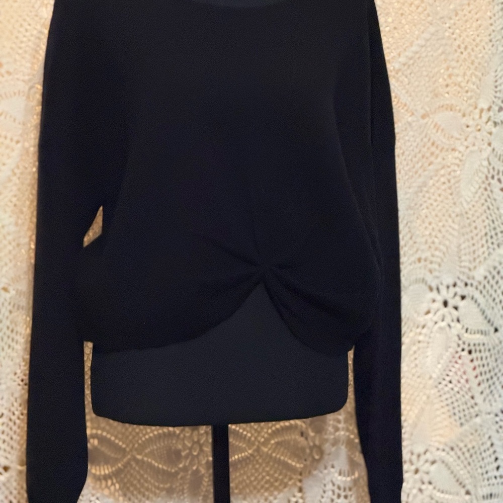 Anthropologie Black Asymmetrical Crew Neck Sweater